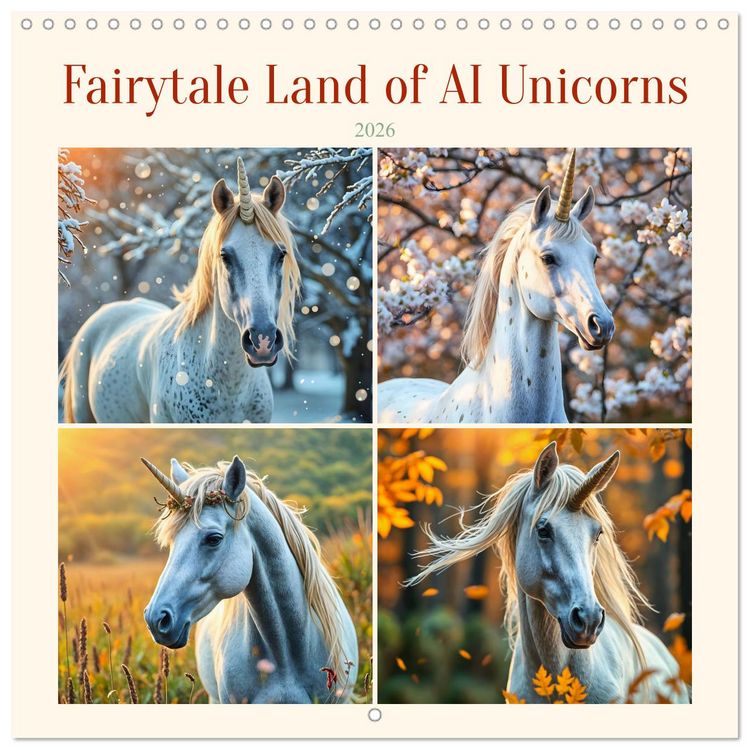 Produktbild: Fairytale Land of AI Unicorns (Wall Calendar 2026 12 &times; 12 Inch) CALVENDO 12 Month Wall Calendar