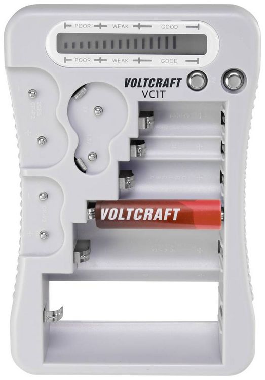 Produktbild: VOLTCRAFT Batterietester VC1T Messbereich (Batterietester) 1,5 V, 3 V, 6 V, 9 V Batterie VC-12613270
