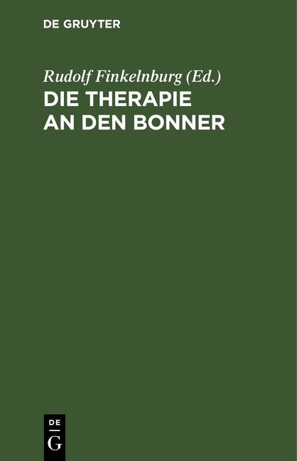 Produktbild: Die Therapie an den Bonner Universit&auml;tskliniken