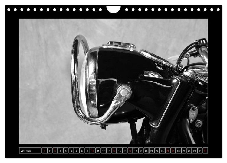 Produktbild: BMW R69S in schwarzweiss (Wandkalender 2026 DIN A4 quer), CALVENDO Monatskalender