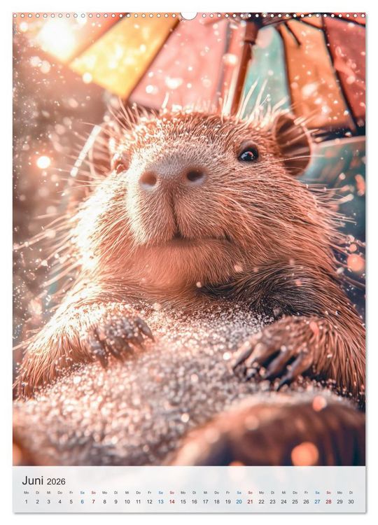 Produktbild: Capybara und Gem&uuml;tlichkeit (Wandkalender 2026 DIN A2 hoch), CALVENDO Monatskalender