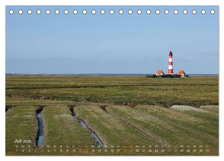 Produktbild: K&uuml;stengl&uuml;ck - Ein fotografischer Streifzug entlang der Nordsee (Tischkalender 2026 DIN A5 quer), CALVENDO Monatskalender