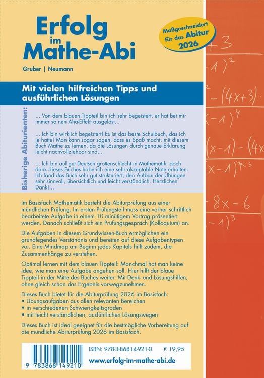 Produktbild: Erfolg im Mathe-Abi 2026 Grundwissen Basisfach Baden-W&uuml;rttemberg