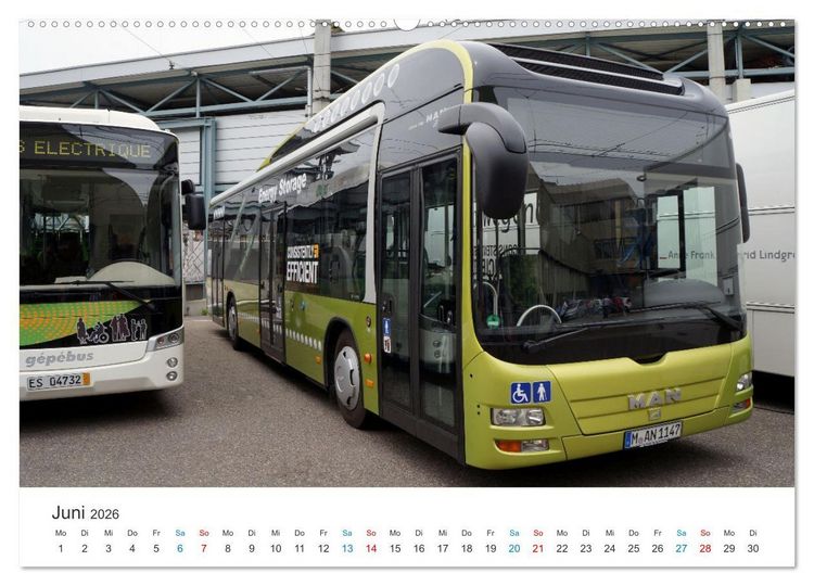 Produktbild: Omnibusse im Fokus (Wandkalender 2026 DIN A2 quer), CALVENDO Monatskalender