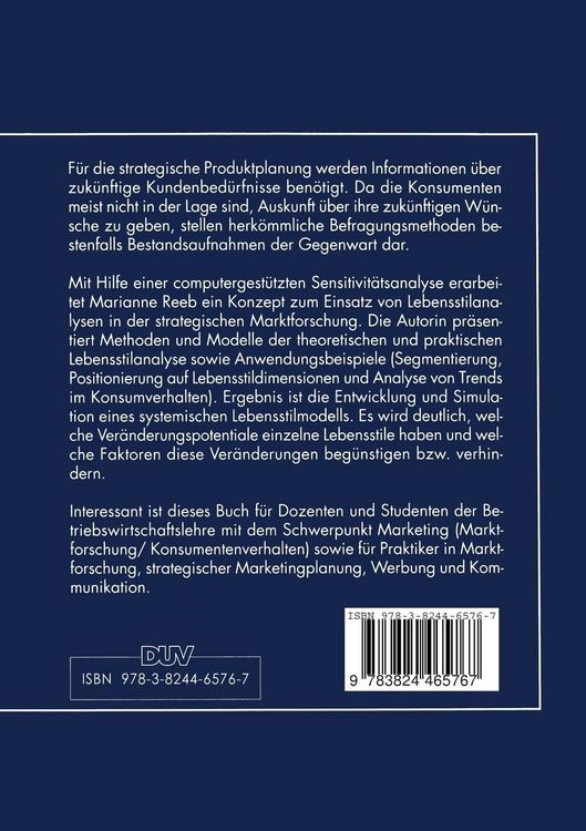 Produktbild: Lebensstilanalysen in der strategischen Marktforschung