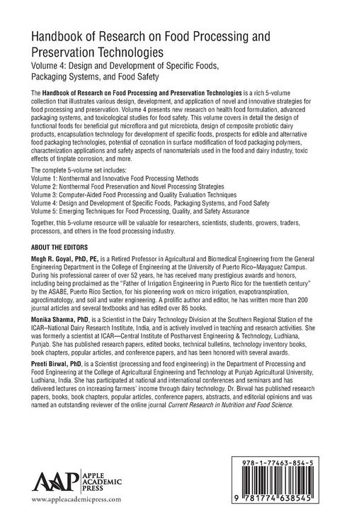 Produktbild: Handbook of Research on Food Processing and Preservation Technologies