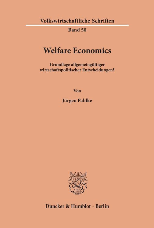 Produktbild: Welfare Economics.