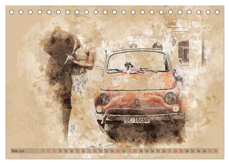 Produktbild: Kult-Autos, Nuova 500 (Tischkalender 2026 DIN A5 quer), CALVENDO Monatskalender