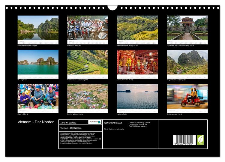 Produktbild: Vietnam - Der Norden (Wandkalender 2026 DIN A3 quer), CALVENDO Monatskalender