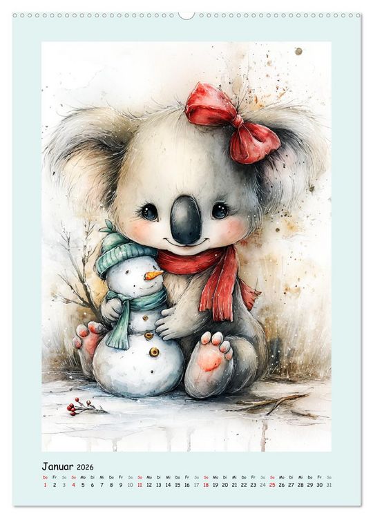 Produktbild: Koala-Abenteuer. Bezaubernde Aquarell-Momente (Wandkalender 2026 DIN A2 hoch), CALVENDO Monatskalender