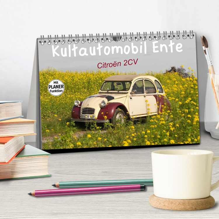 Produktbild: Kultautomobil Ente Citro&euml;n 2CV (Tischkalender 2025 DIN A5 quer), CALVENDO Monatskalender