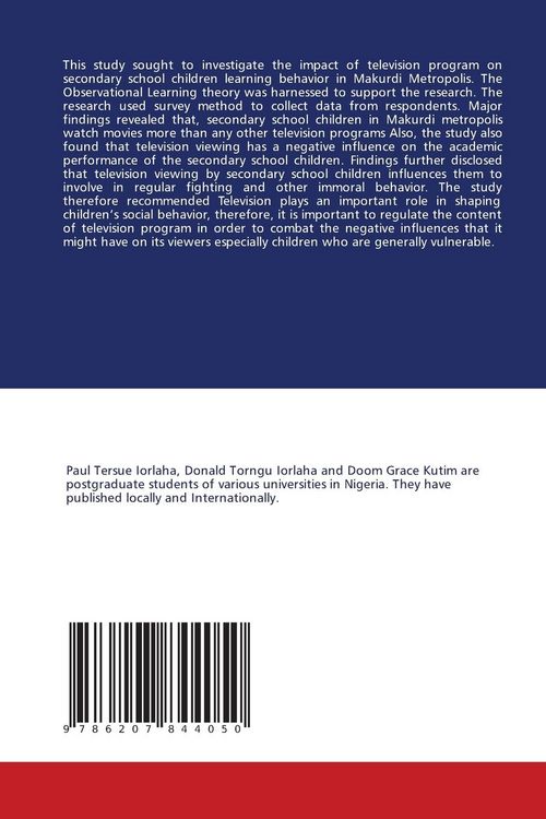 Produktbild: Impact of Television Programs on Children Learning Behaviour