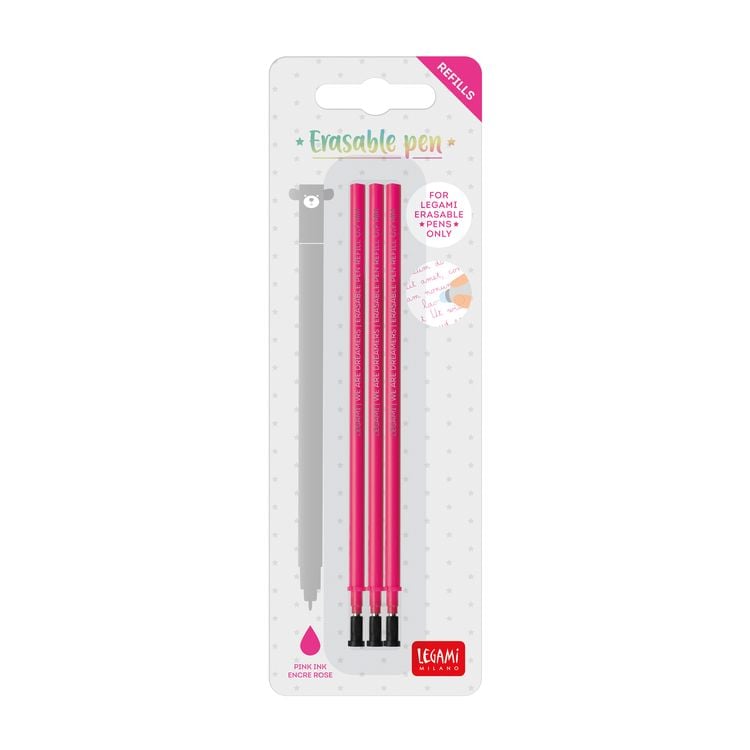 Legami 3x Ersatzmine für löschbaren Gelstift - Rosa