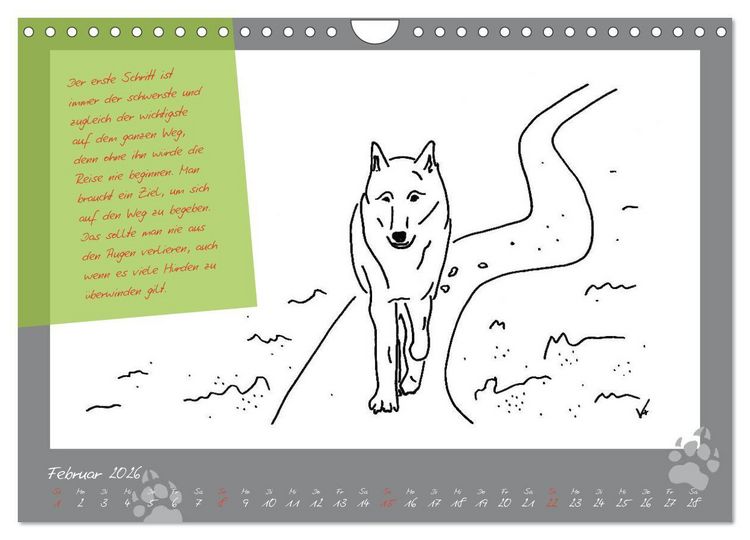 Produktbild: Der kleine GROSSE Wolf - Kalender (Wandkalender 2026 DIN A4 quer), CALVENDO Monatskalender