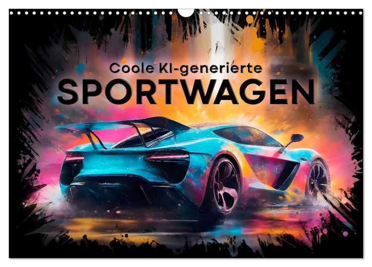 Produktbild: Coole KI-generierte SPORTWAGEN (Wandkalender 2026 DIN A3 quer), CALVENDO Monatskalender
