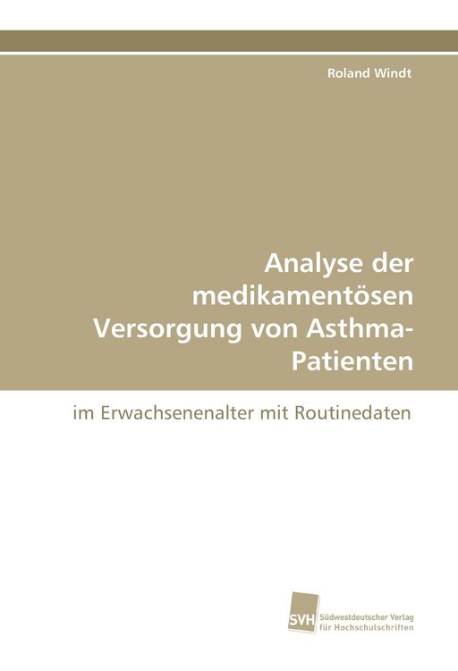 Produktbild: Analyse der medikament&ouml;sen Versorgung von Asthma-Patienten