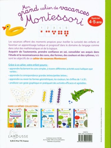 Produktbild: Mon grand cahier de vacances Montessori : sp&eacute;cial 4-5 ans