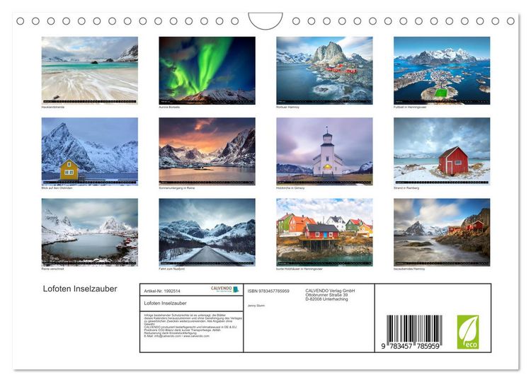 Produktbild: Lofoten Inselzauber (Wandkalender 2026 DIN A4 quer), CALVENDO Monatskalender