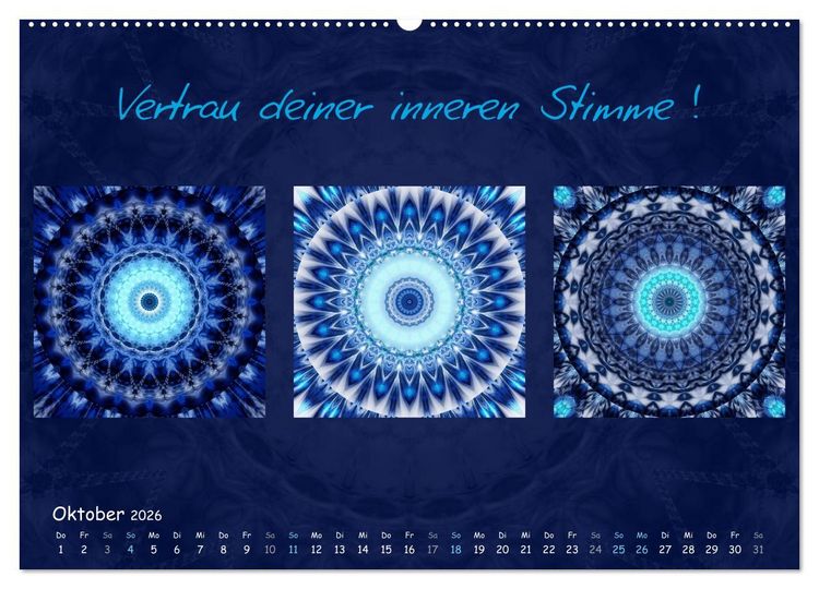 Produktbild: Mandala Trilogien (hochwertiger Premium Wandkalender 2026 DIN A2 quer), Kunstdruck in Hochglanz