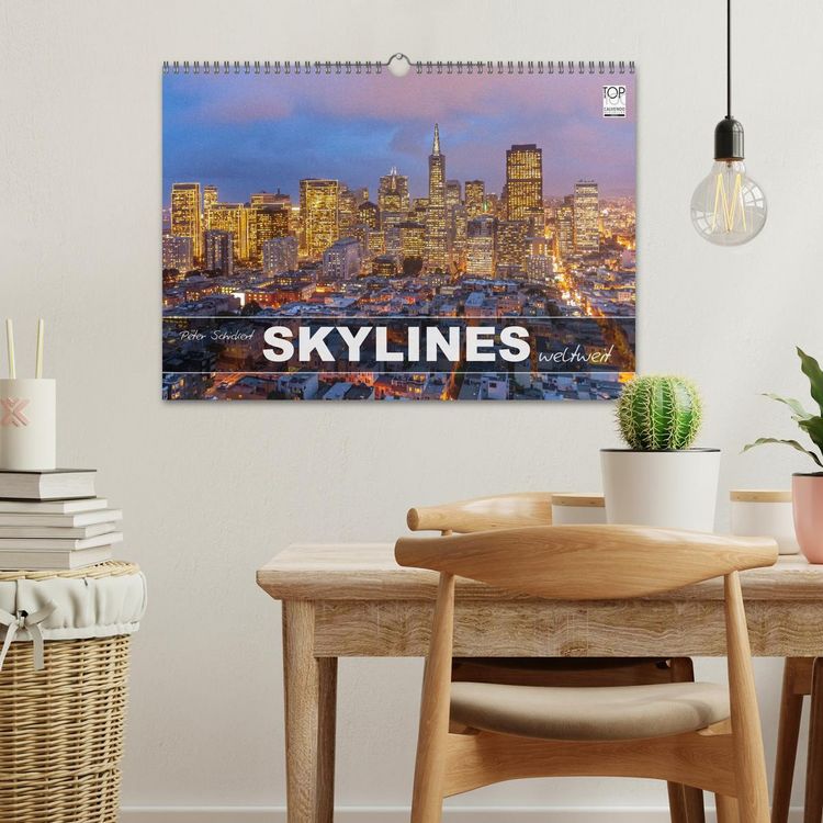 Produktbild: Skylines weltweit (Wandkalender 2026 DIN A3 quer), CALVENDO Monatskalender