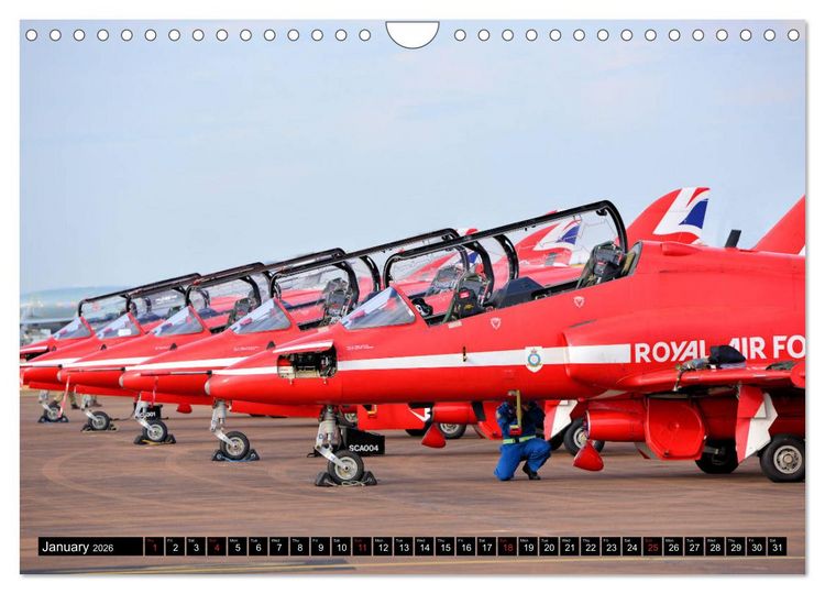 Produktbild: Royal Air Force The Red Arrows Formation Team (Wall Calendar 2026 DIN A4 landscape), CALVENDO 12 Month Wall Calendar