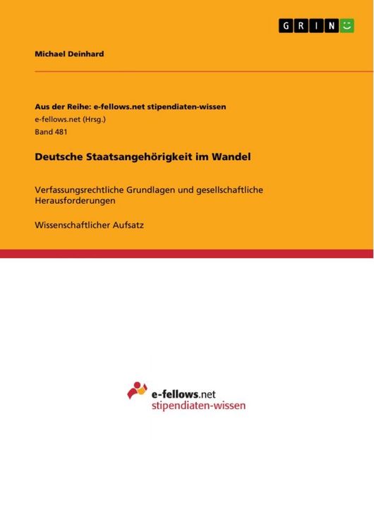 Produktbild: Deutsche Staatsangeh&ouml;rigkeit im Wandel