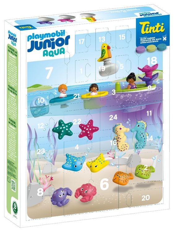 Produktbild: PLAYMOBIL 71777 JUNIOR & Tinti: Bunter Badespa&szlig; Adventskalender