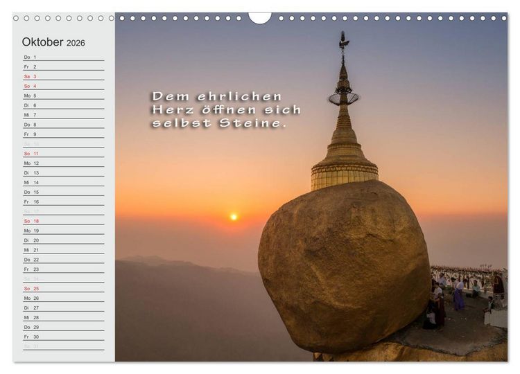 Produktbild: BUDDHA Buddhistische Weisheiten (Wandkalender 2026 DIN A3 quer), CALVENDO Monatskalender