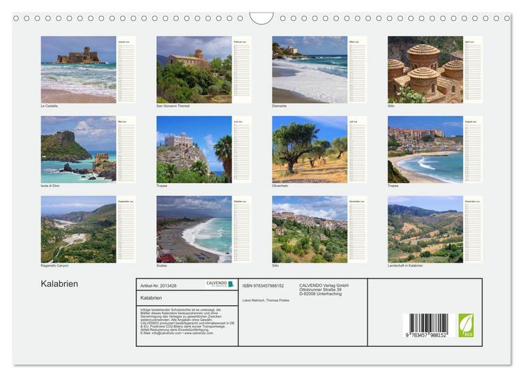 Produktbild: Kalabrien (Wandkalender 2026 DIN A3 quer), CALVENDO Monatskalender