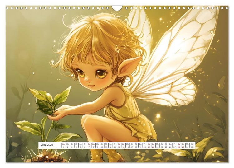 Produktbild: Magische Elfen - S&uuml;&szlig;e Elfen im Manga-Stil f&uuml;r ein zauberhaftes Jahr (Wandkalender 2026 DIN A3 quer), CALVENDO Monatskalender