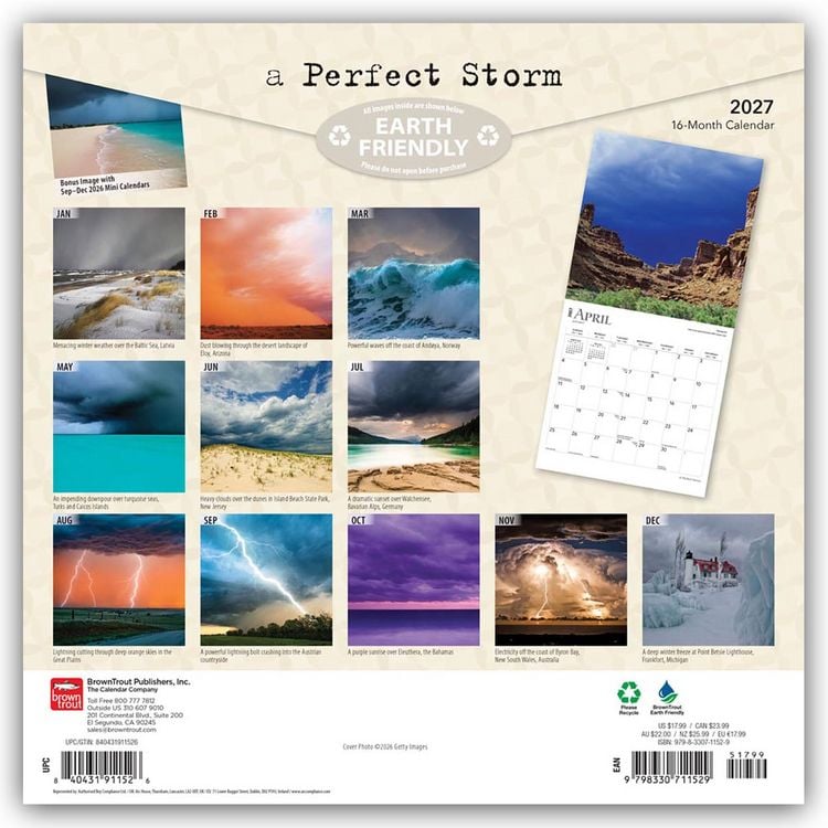 Produktbild: A Perfect Storm &ndash; Orkane &ndash; Tornados &ndash; St&uuml;rme &ndash; Unwetter 2027 &ndash; 16-Monatskalender