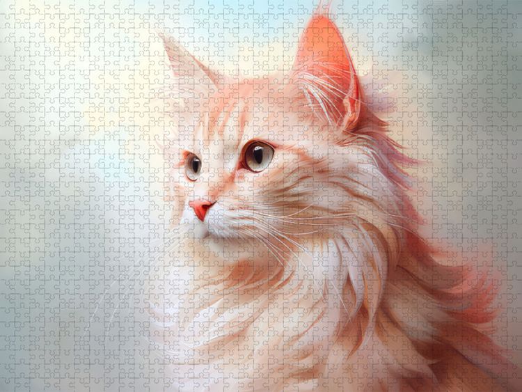 Produktbild: CALVENDO Puzzle Katzen im Pastell-Stil | 1000 Teile Lege-Gr&ouml;&szlig;e 64x48cm Foto-Puzzle f&uuml;r gl&uuml;ckliche Stunden