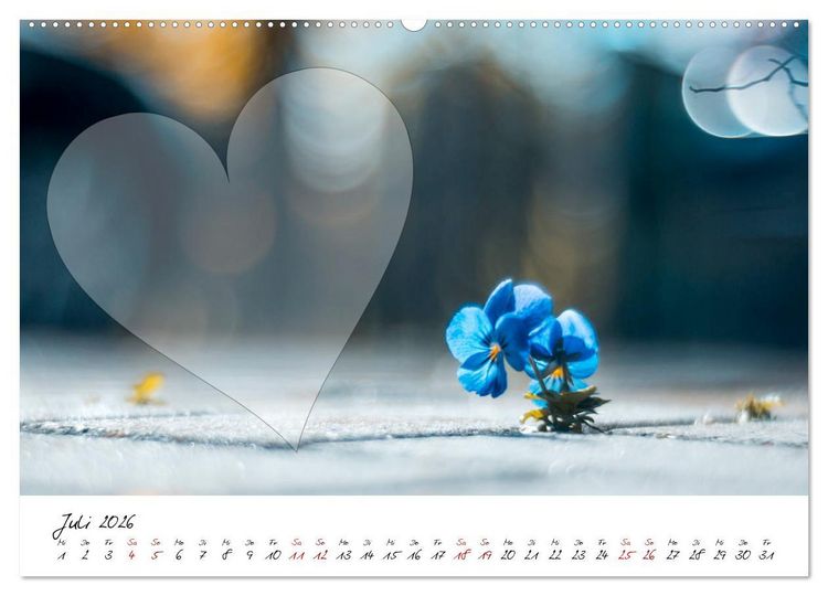 Produktbild: Blauer Bl&uuml;tentraum - Bastelkalender (Wandkalender 2026 DIN A2 quer), CALVENDO Monatskalender