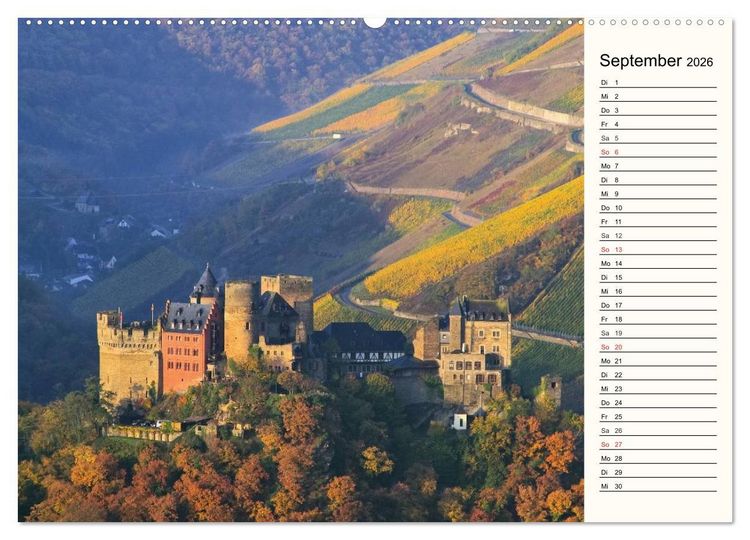 Produktbild: Der Rhein. Oberes Mittelrheintal von Bingen bis Koblenz (hochwertiger Premium Wandkalender 2026 DIN A2 quer), Kunstdruck in Hochglanz