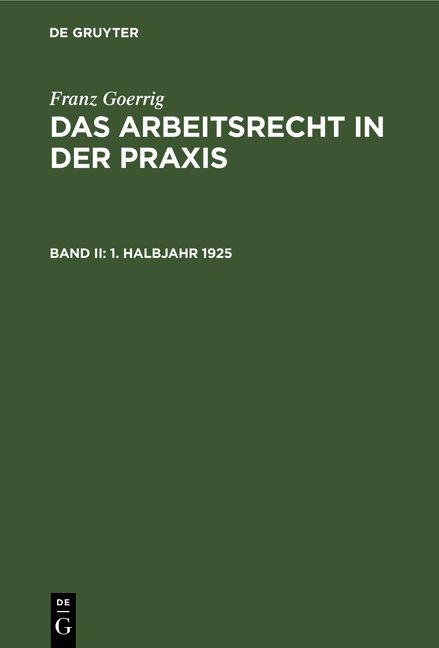 Produktbild: 1. Halbjahr 1925