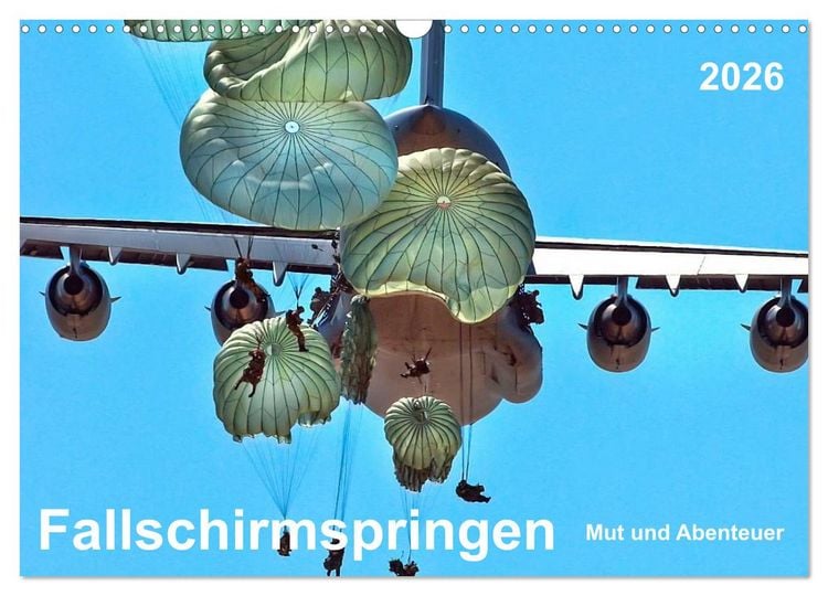 Produktbild: Fallschirmspringen - Mut und Abenteuer (Wandkalender 2026 DIN A3 quer), CALVENDO Monatskalender