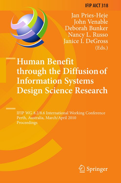 Produktbild: Human Benefit through the Diffusion of Information Systems Design Science Research