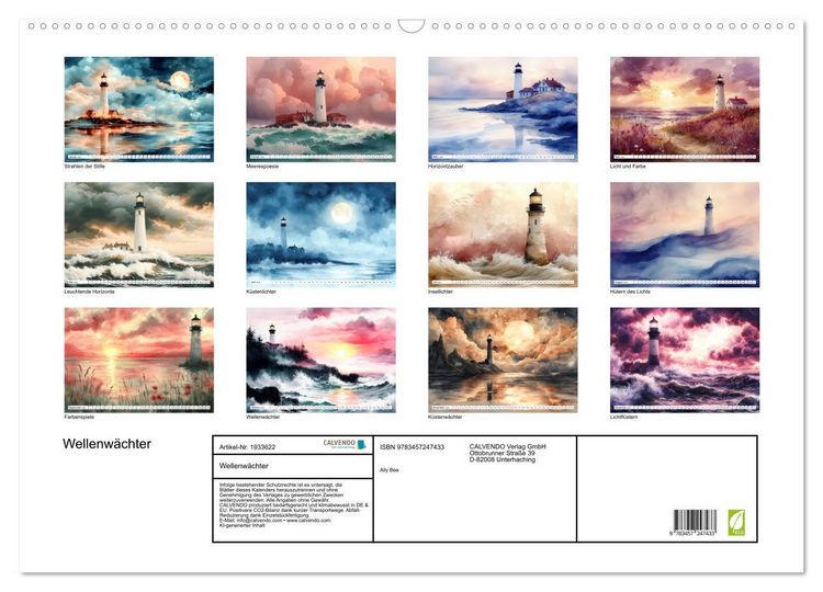 Produktbild: Wellenw&auml;chter (Wandkalender 2026 DIN A2 quer), CALVENDO Monatskalender