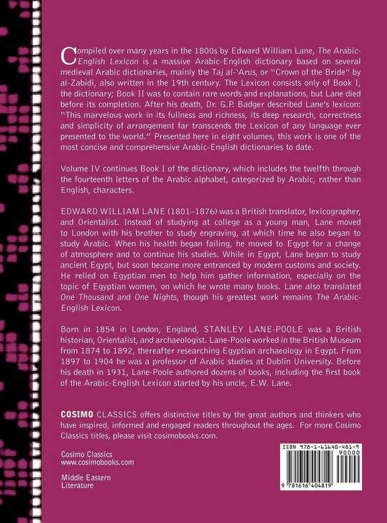 Produktbild: An Arabic-English Lexicon (in Eight Volumes), Vol. IV