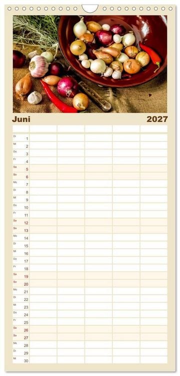 Produktbild: Familienplaner 2027 - K&uuml;chengeplauder - Nostalgische Momente mit 5 Spalten (Wandkalender, 21 x 45 cm) CALVENDO