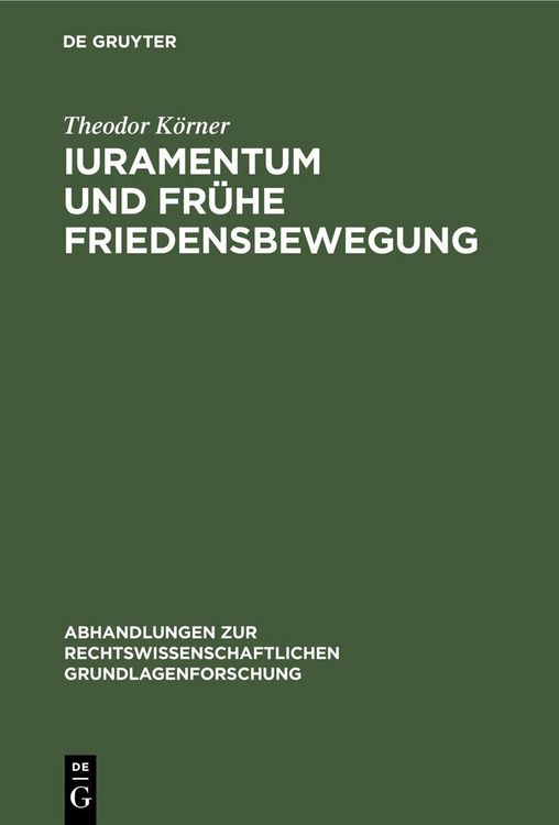 Produktbild: Iuramentum und fr&uuml;he Friedensbewegung