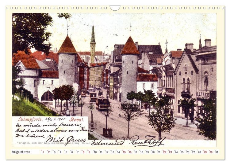 Produktbild: GRUSS AUS REVAL - Estlands Hauptstadt in alten Ansichten (Wandkalender 2026 DIN A3 quer), CALVENDO Monatskalender