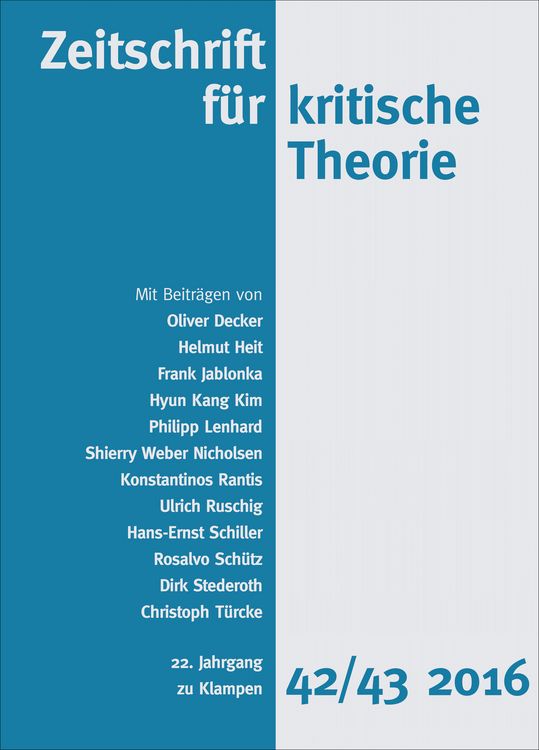 Produktbild: Zeitschrift f&uuml;r kritische Theorie / Heft 42/43 (2016)