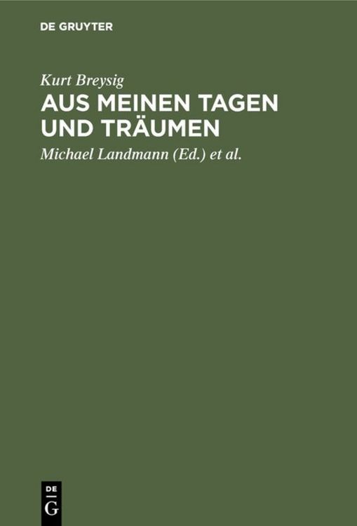 Produktbild: Aus meinen Tagen und Tr&auml;umen