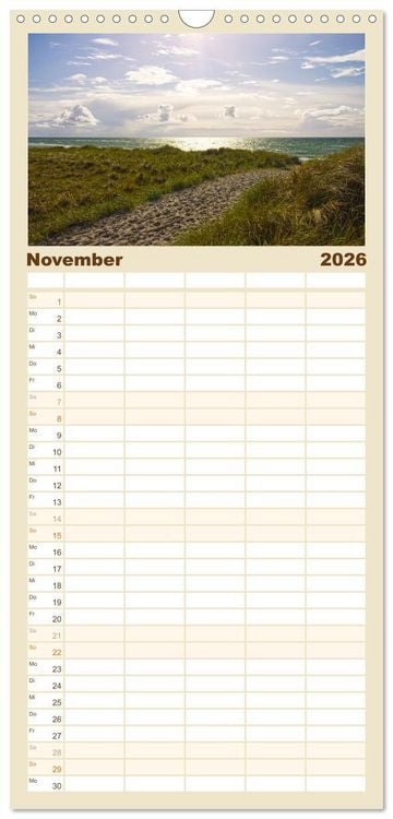 Produktbild: Familienplaner 2026 - Vorpommern mit R&uuml;gen mit 5 Spalten (Wandkalender, 21 x 45 cm) CALVENDO
