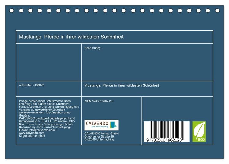 Produktbild: Mustangs. Pferde in ihrer wildesten Sch&ouml;nheit (Tischkalender 2027 DIN A5 quer), CALVENDO Monatskalender