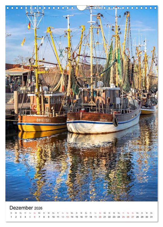 Produktbild: GREETSIEL Rund um den Hafen (Wandkalender 2026 DIN A3 hoch), CALVENDO Monatskalender