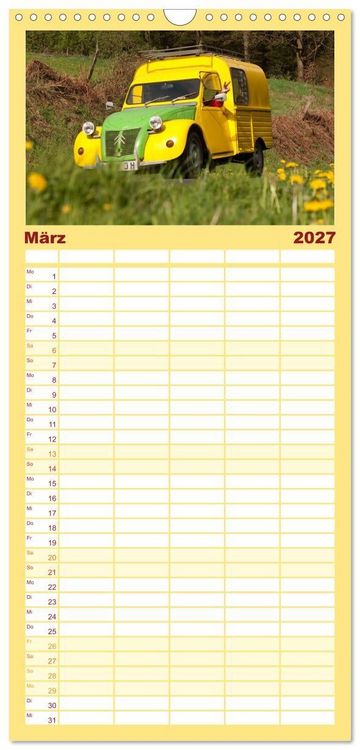 Produktbild: Familienplaner 2027 - Kultauto Ente Citro&euml;n 2CV mit 5 Spalten (Wandkalender, 21 x 45 cm) CALVENDO