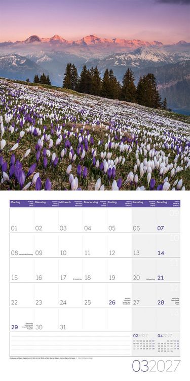 Produktbild: Alpen Kalender 2027 - 30x30 - Art12