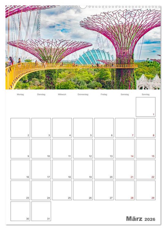 Produktbild: Unterwegs in Singapur (hochwertiger Premium Wandkalender 2026 DIN A2 hoch), Kunstdruck in Hochglanz